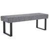 Sitzbank Kea Ohne Lehne Beige, B: 140 Cm - Schwarz/Grau, KONVENTIONELL, Textil/Metall (140/49/47cm) - MID.YOU