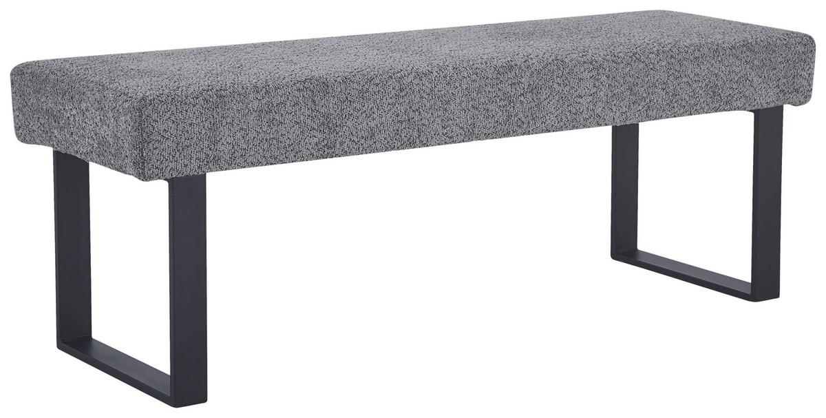Sitzbank Kea Ohne Lehne Beige, B: 140 Cm - Schwarz/Grau, KONVENTIONELL, Textil/Metall (140/49/47cm) - MID.YOU