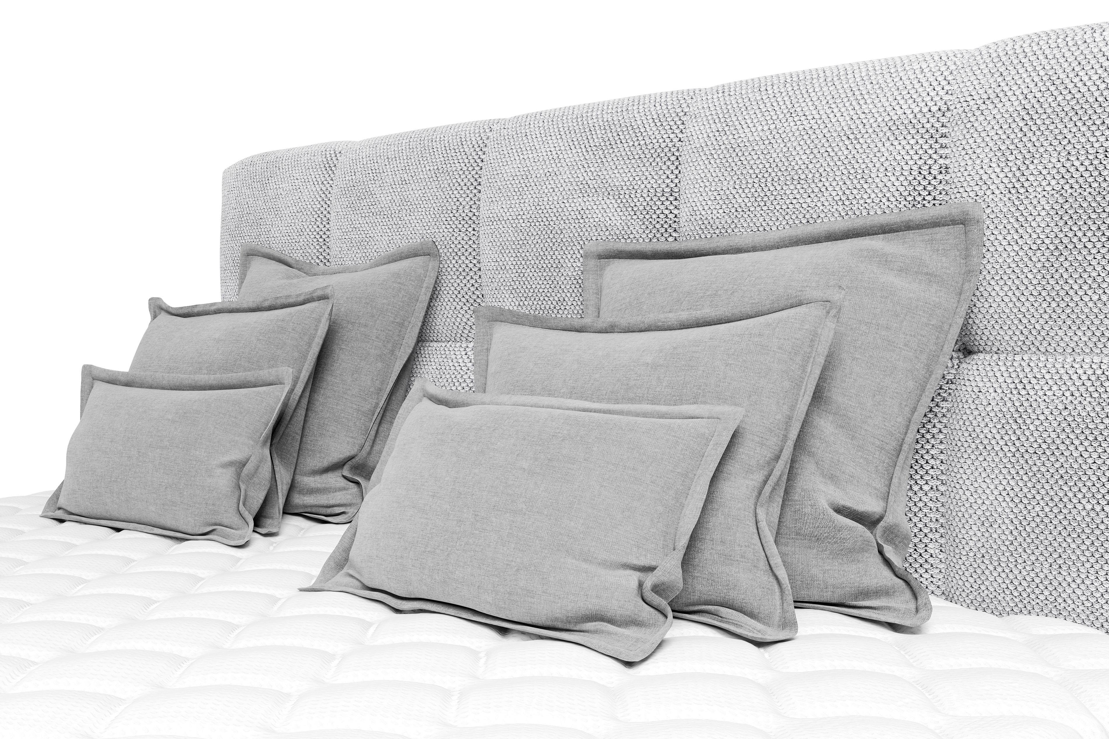 Zierkissenset Chenille Grau 6-Teilig - Grau, MODERN, Textil (70-50/60-25/10cm) - MID.YOU