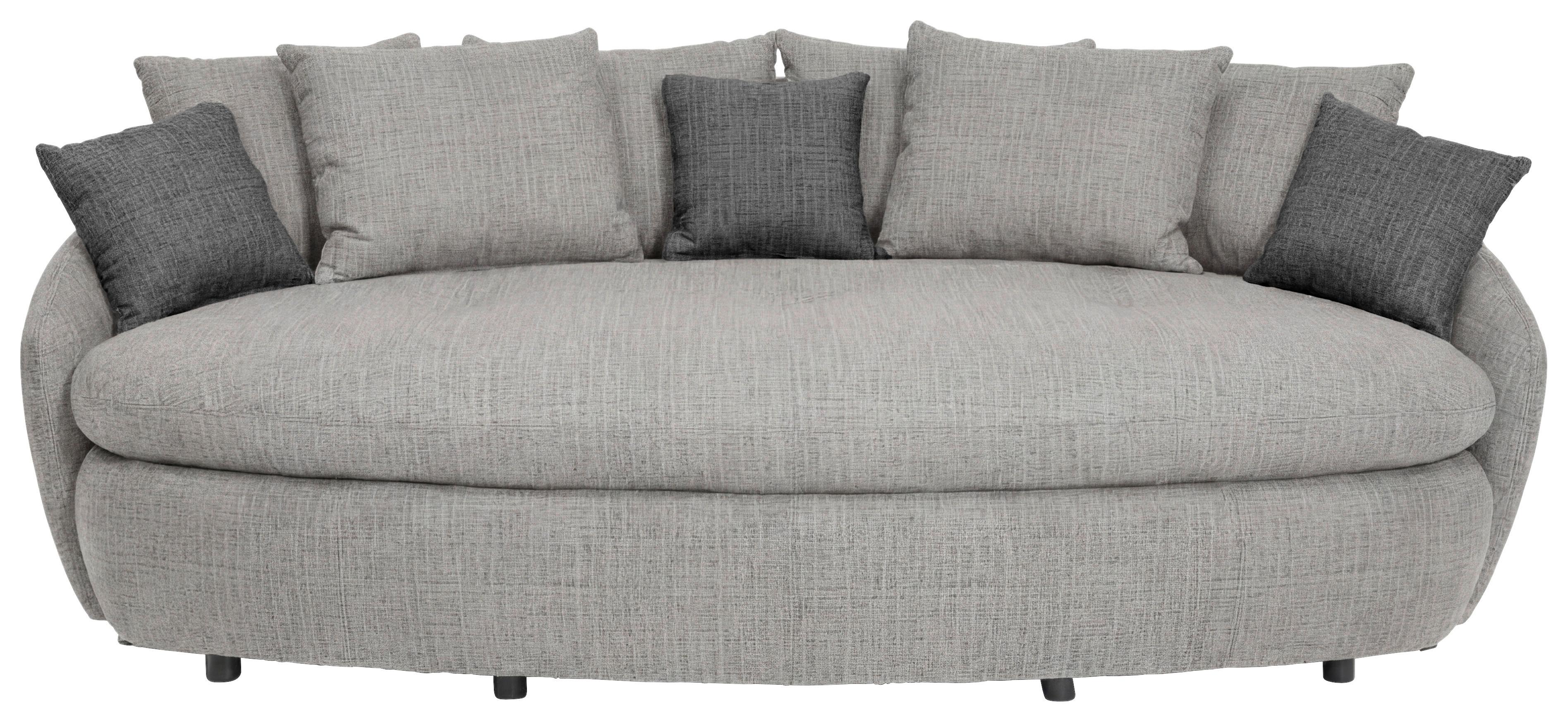 Megasofa Aruba 2 Silberfarben B: 238 cm - Silberfarben/Schwarz, Trend, Textil (238/80/140cm) - Luca Bessoni