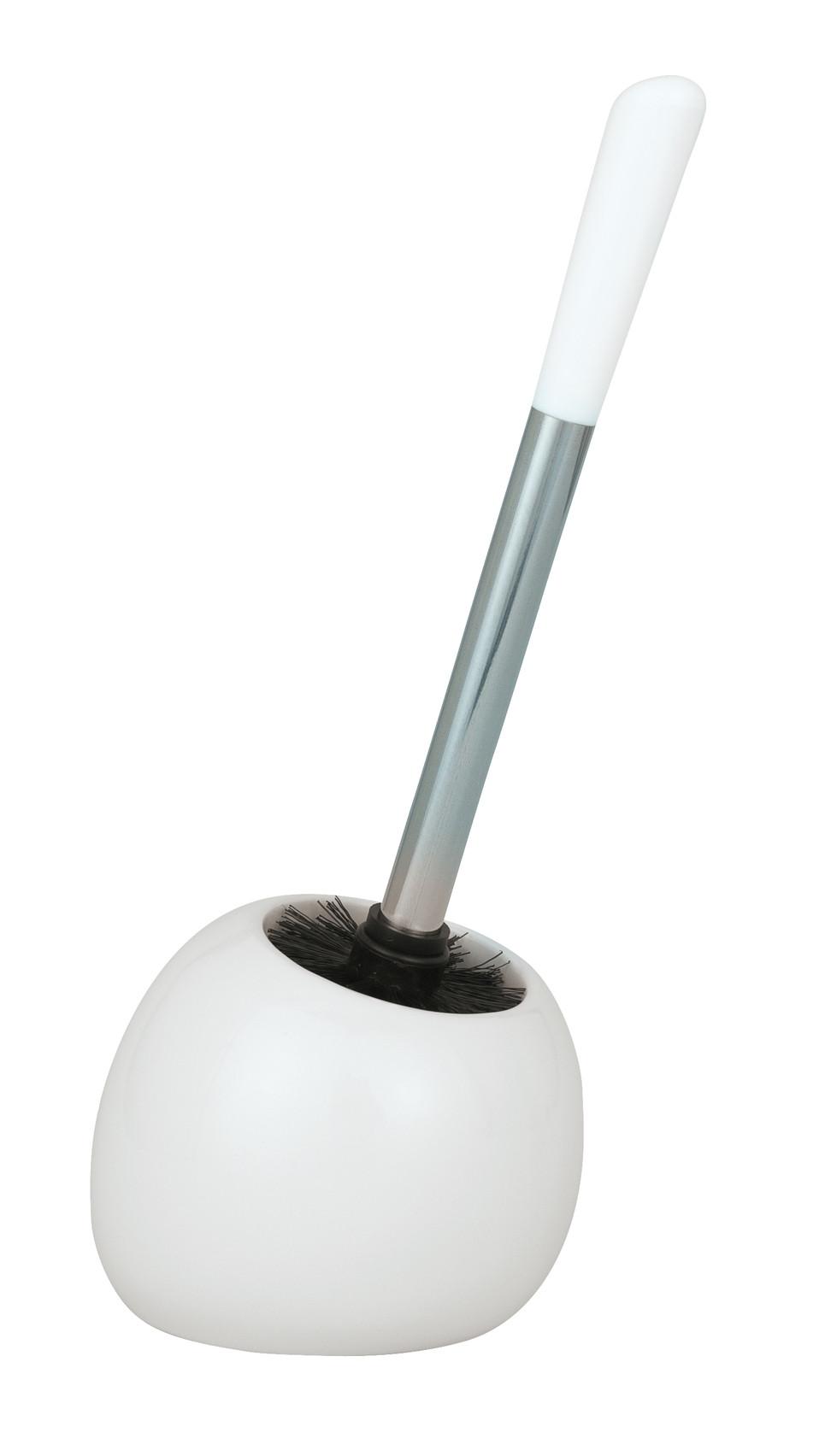 Wc-kefe Szett Polaris White 19288100 - króm/fehér, Modern, műanyag/fém (15/37/14cm) - Wenko