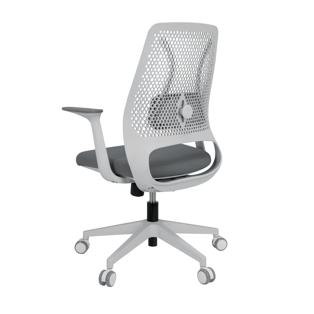 Bürostuhl Parferio Grau/weiß Bis 110 Kg - Weiß/Grau, Basics, Kunststoff/Textil (63/99/56cm) - MID.YOU