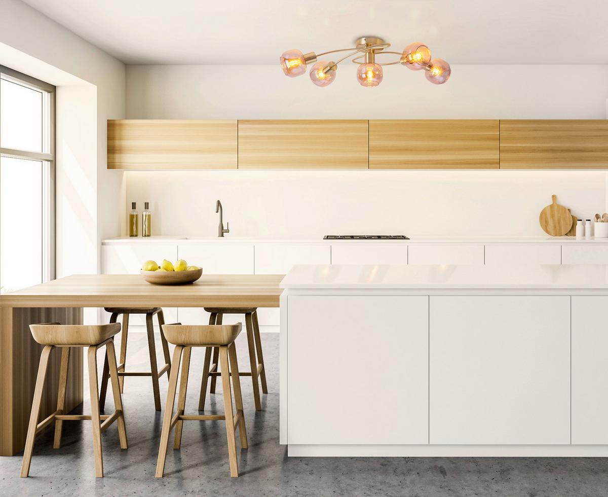 Led-deckenleuchte Libby - Messingfarben, Design, Glas/Metall (36/21cm) - Näve