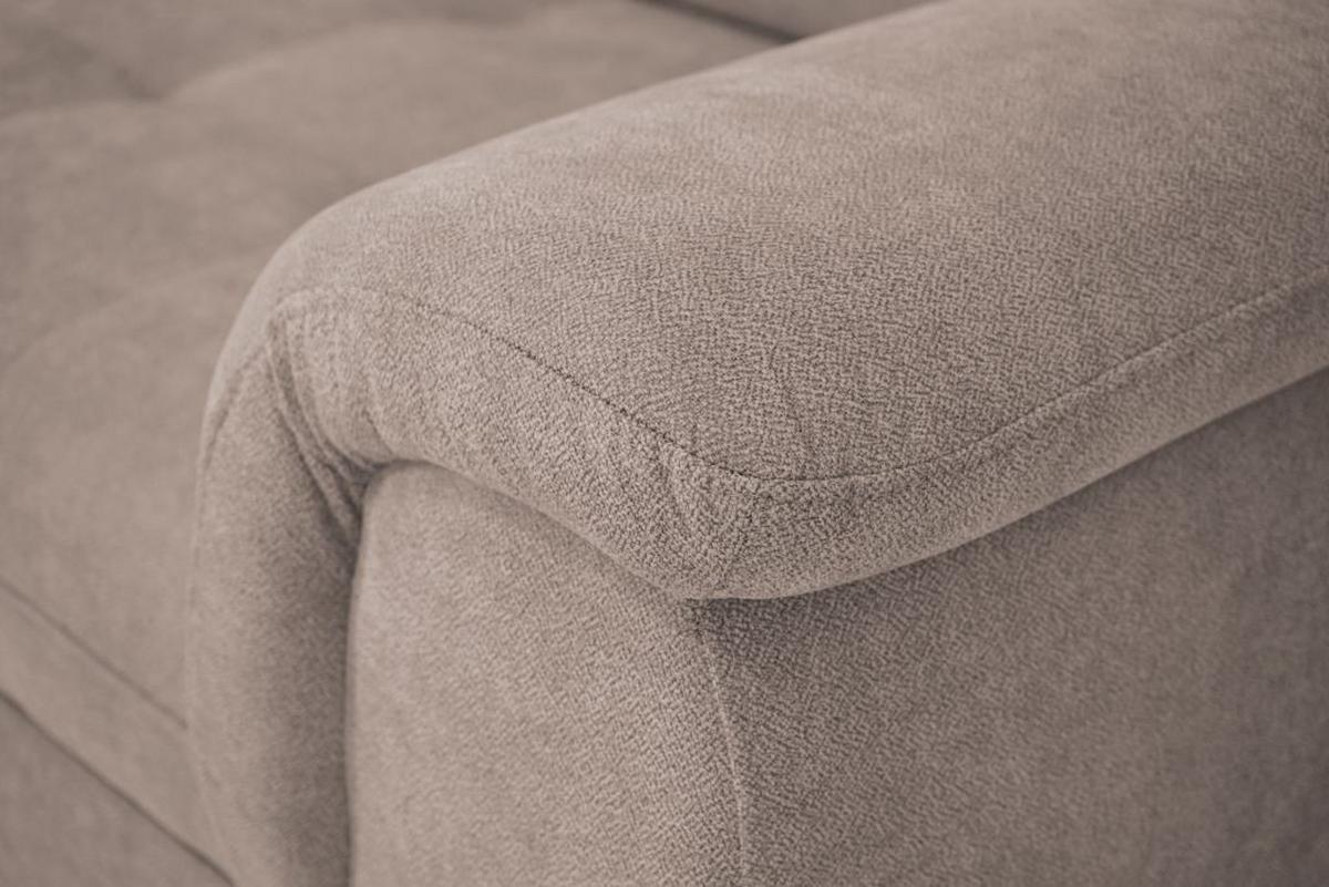 Rohová sedačka FALCO, ľavá, sivobéžová ženilka,2x op.hlavy - čierna/sivobéžová, Konventionell, drevo/kompozitné drevo (183/251cm) - Ondega