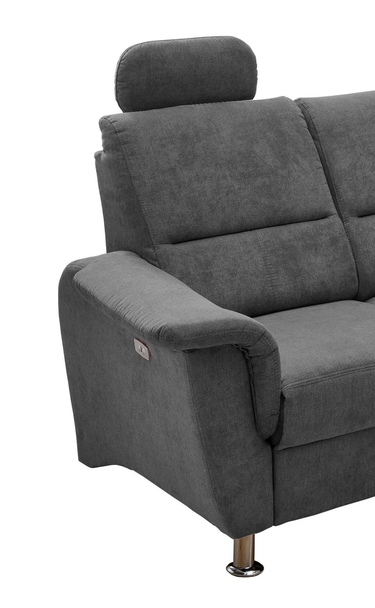 Ecksofa Parole Anthrazit S:231/184 Cm - Chromfarben/Anthrazit, KONVENTIONELL, Textil (231/184cm) - Livetastic