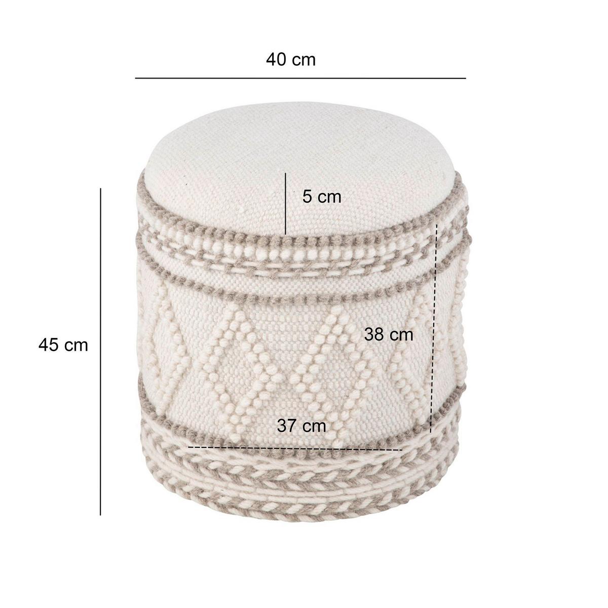 Ülőke Livetastic - krémszínű, Basics, textil (40/45/40cm) - Livetastic