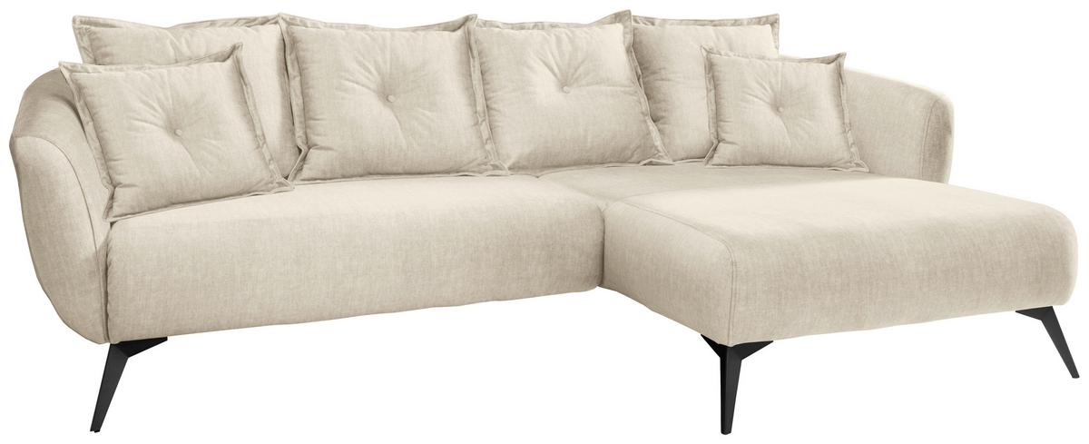 Ecksofa Baggio Beige, Schwarz, S: 277x162 Cm - Beige/Schwarz, MODERN, Textil (277/162cm) - Livetastic