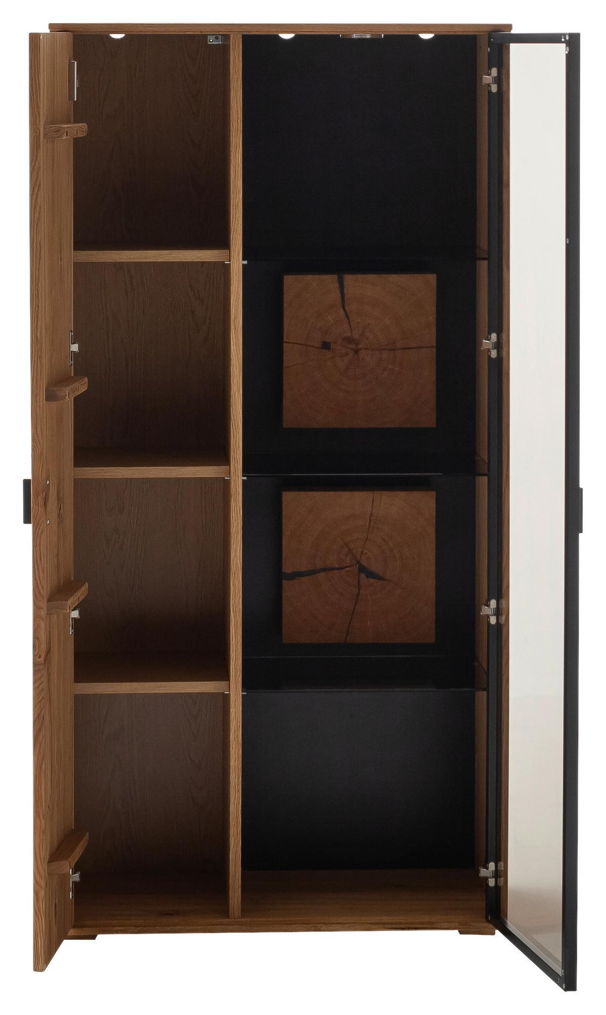 Highboard Assini Wildeiche B: 78 cm - Wildeiche, Design, Glas/Holz (78/156/37cm) - MID.YOU