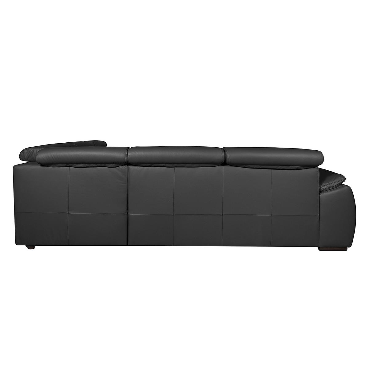 Ecksofa City Schwarz B: 265x265 cm - Wengefarben/Schwarz, Design, Leder (265/265cm) - Livetastic
