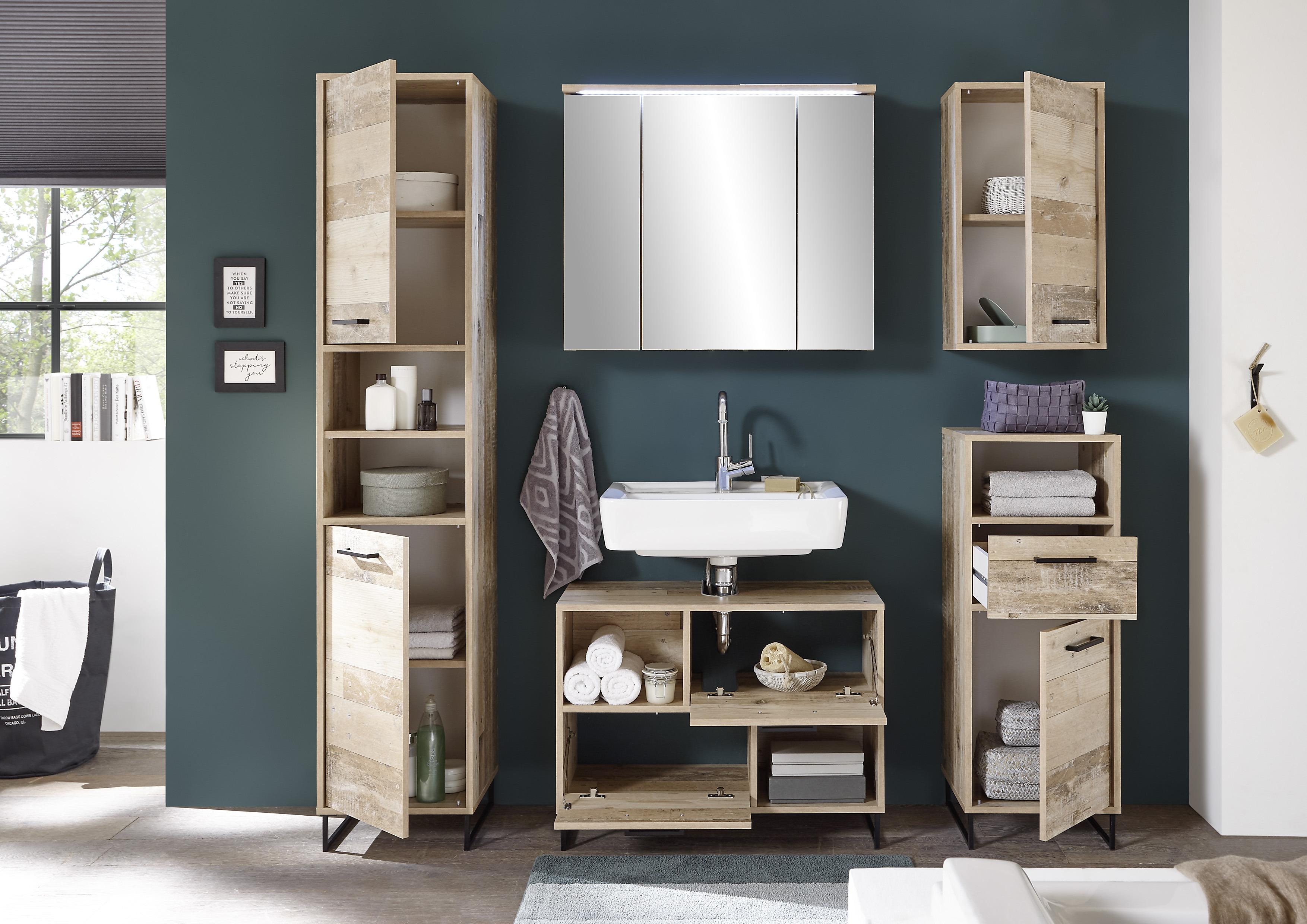 MID.YOU Hängeschrank Roof B: 38 cm Eiche Dekor mit Drehtüre