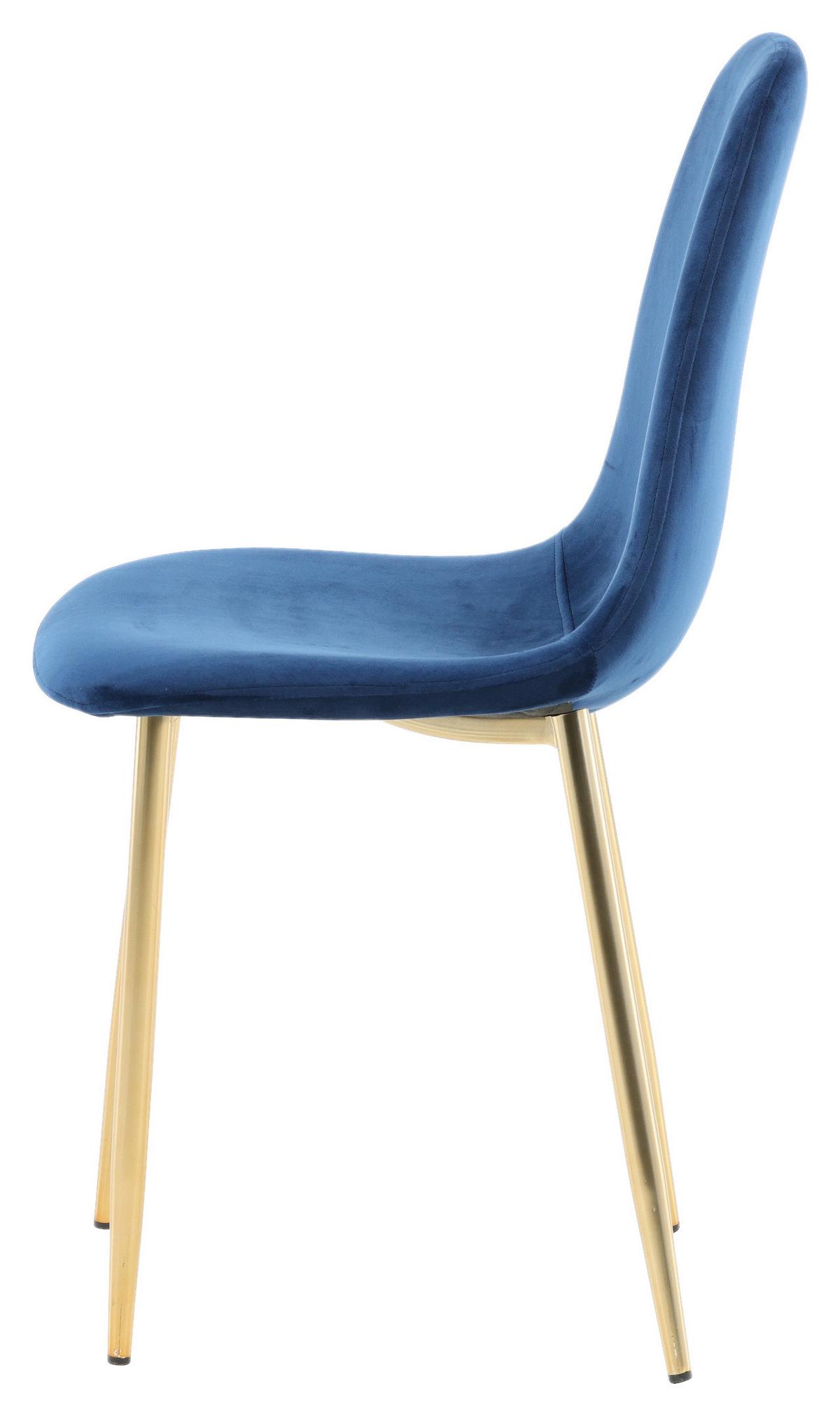 Stuhl-Set Polar - Messingfarben/Hellblau, Design, Textil/Metall (44/86/52cm) - Livetastic