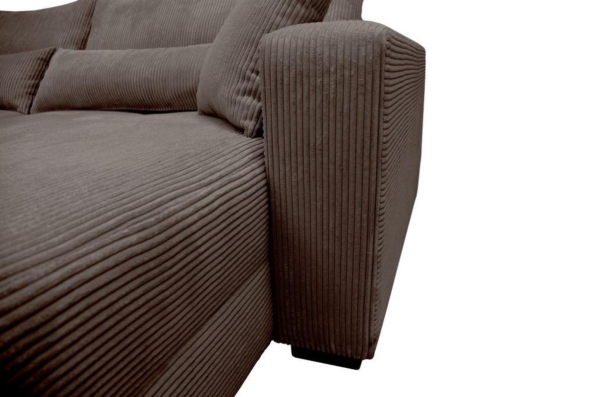 Rohová sedačka ALEX, obojstranná, tm.sivý menčester - čierna/tmavosivá, Modern, textil (265/170cm)