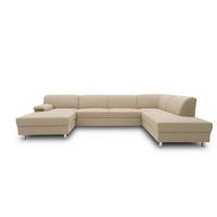 Wohnlandschaft Jamie Mit Schlaffunktion Beige - Chromfarben/Beige, KONVENTIONELL, Textil (150/308/195cm) - MID.YOU