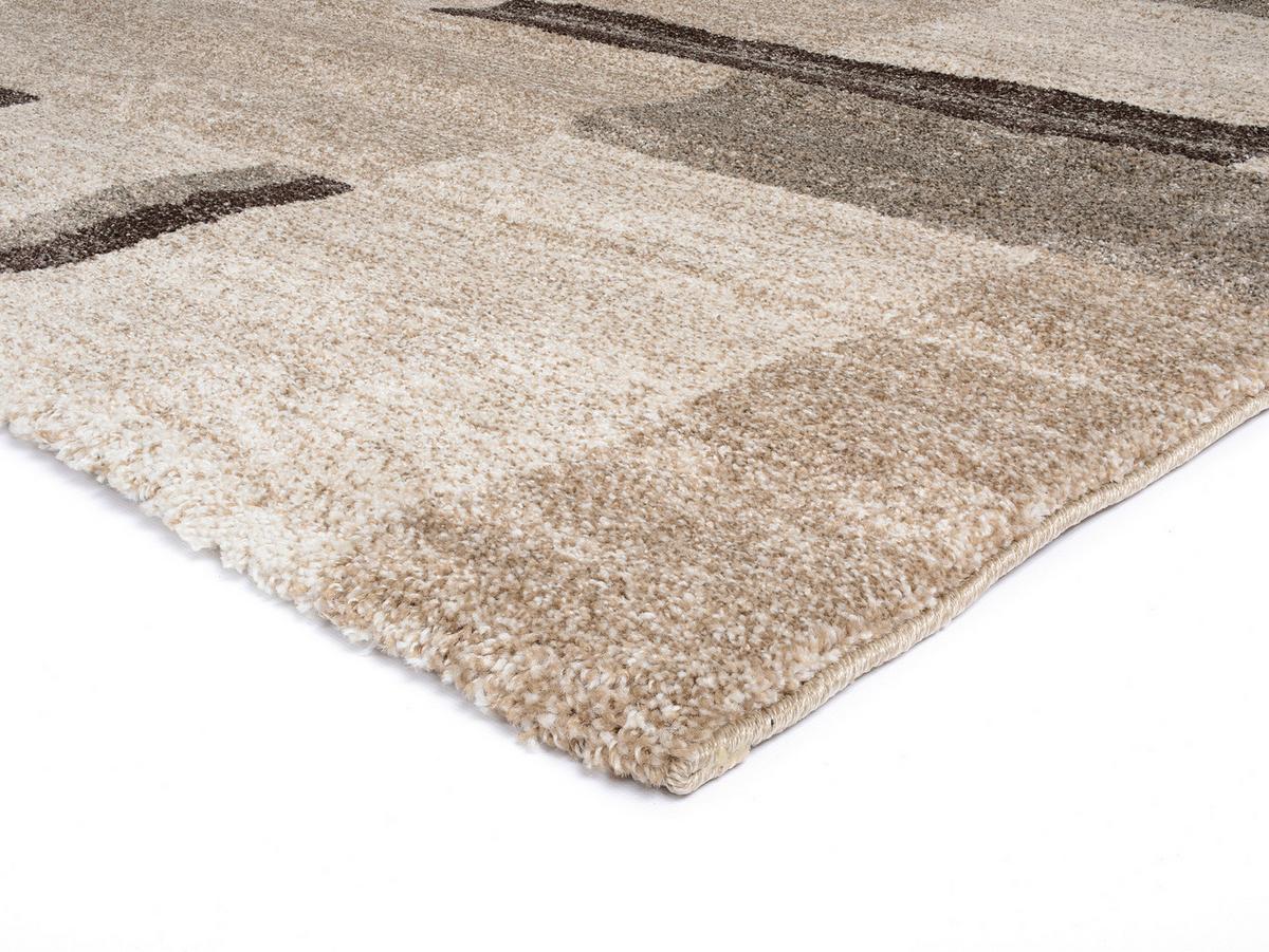 Teppich Läufer Braun/Beige Palazzo Bloc 80x300 cm - Beige/Braun, KONVENTIONELL, Textil (80/300cm) - Novel