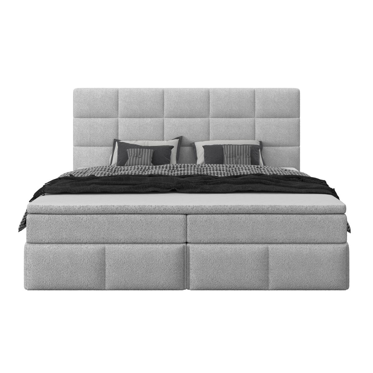 Polsterbett Alba Boucle Grau, 160x200 cm - Schwarz/Grau, Trend, Textil (160/200cm)