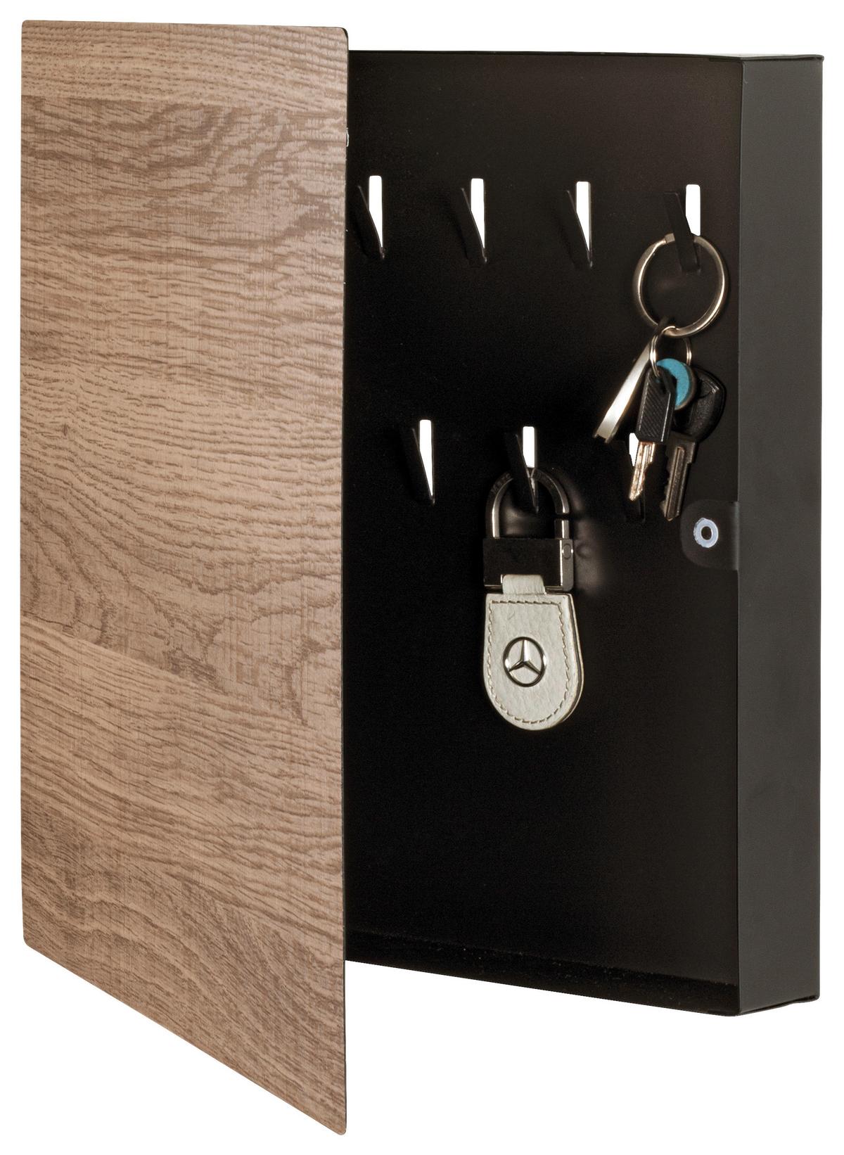 SKŘÍŇKA NA KLÍČE BOLOGNA 30 -EXKLUSIV- -SB- - barvy dubu, Moderní, kov (30/30/4cm) - Mömax