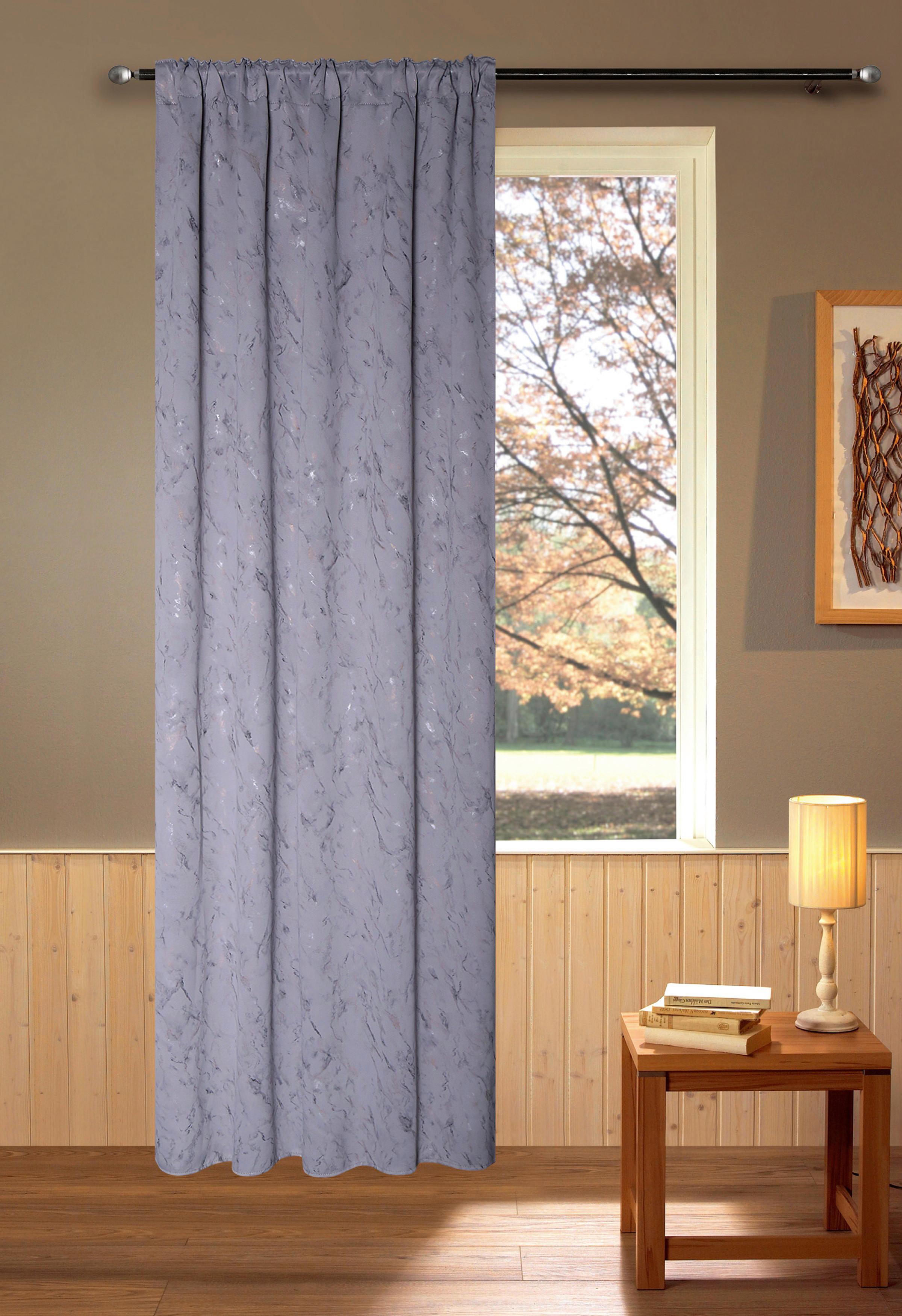 Verdunkelungsvorhang Marble - Grau, ROMANTIK / LANDHAUS, Textil (135/245cm) - James Wood