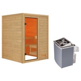 Sauna Tolouse mit interner Steuerung am Ofen - Naturfarben, MODERN, Holz (145/187/145cm) - Karibu