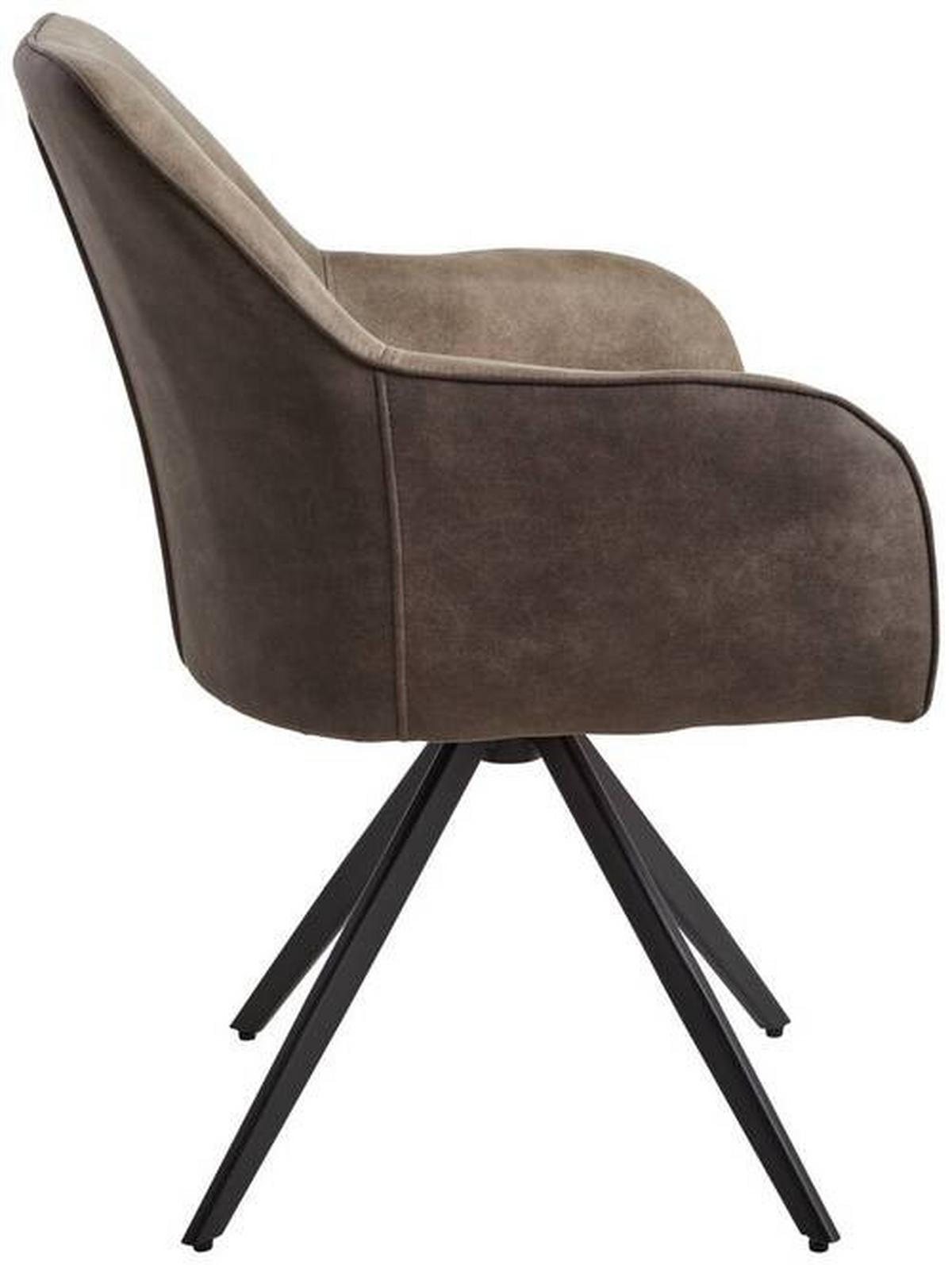 Armlehnstuhl Zwei Braun B: 62 cm - Hellbraun/Schwarz, MODERN, Holz/Textil (62/83/62cm) - Livetastic