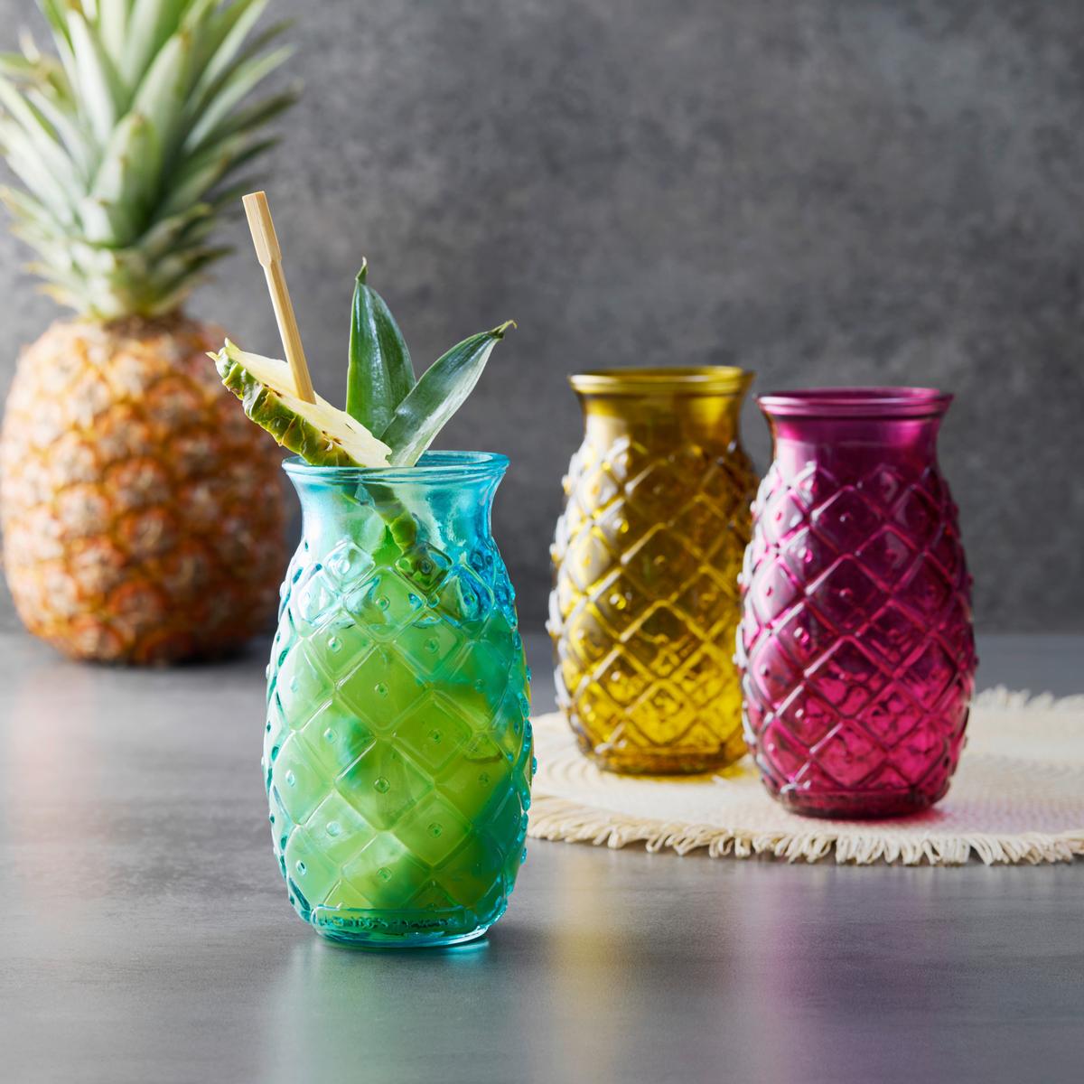 Pohár na pitie LIA - oranžová/magenta, Konventionell, sklo (9/14,5cm)