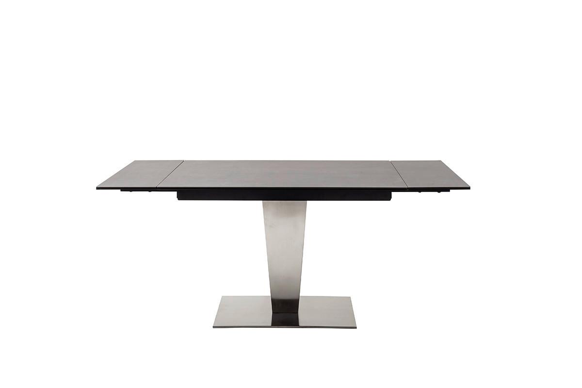 Ausziehtisch Pesaro 120-180x76x80cm Anthrazit - Edelstahlfarben/Anthrazit, Trend, Keramik/Metall (120-180/76/80cm)