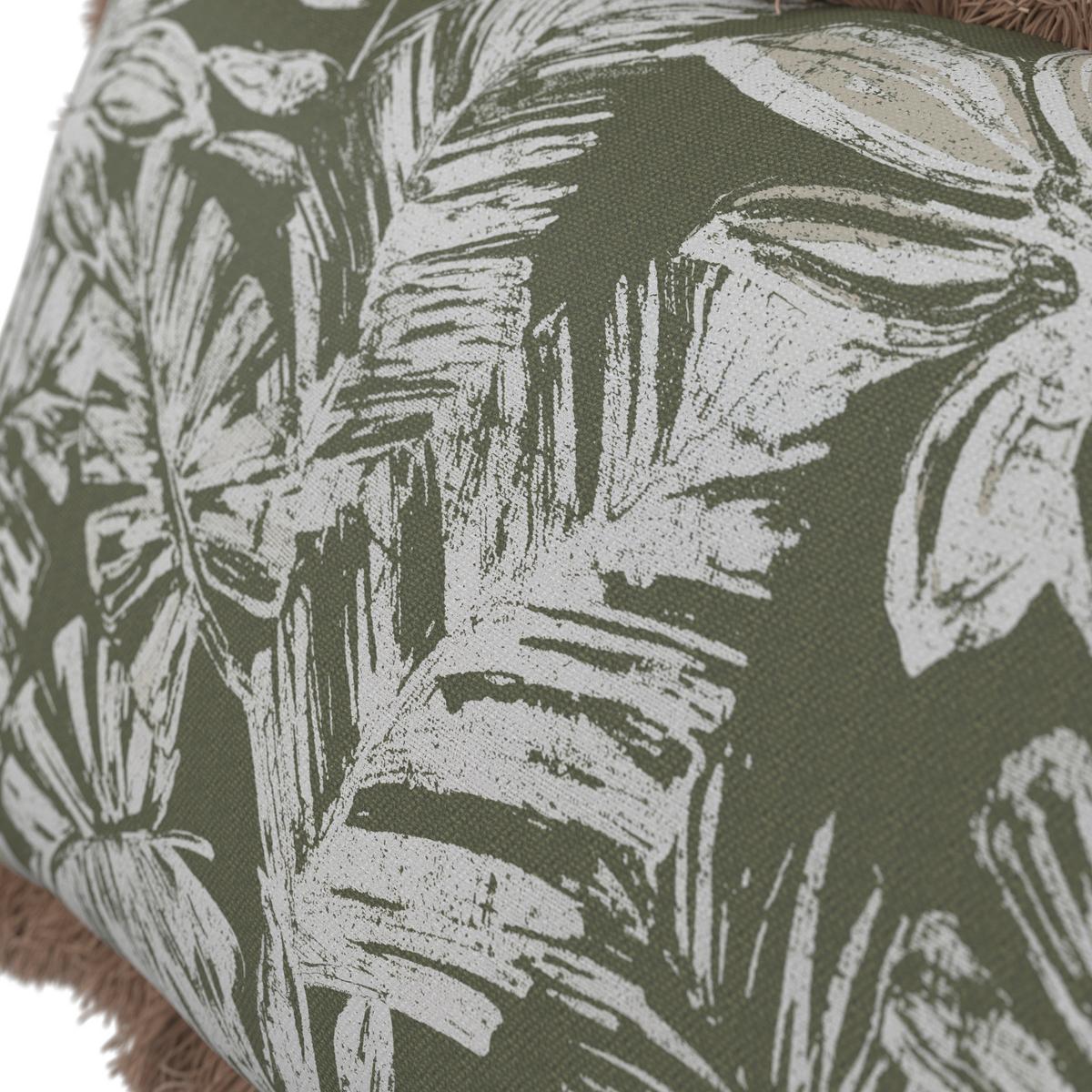 VENKOVNÍ POLŠTÁŘ NOEMI - bílá/olivově zelená, Moderní, textil (50/30/10cm) - Bessagi Garden