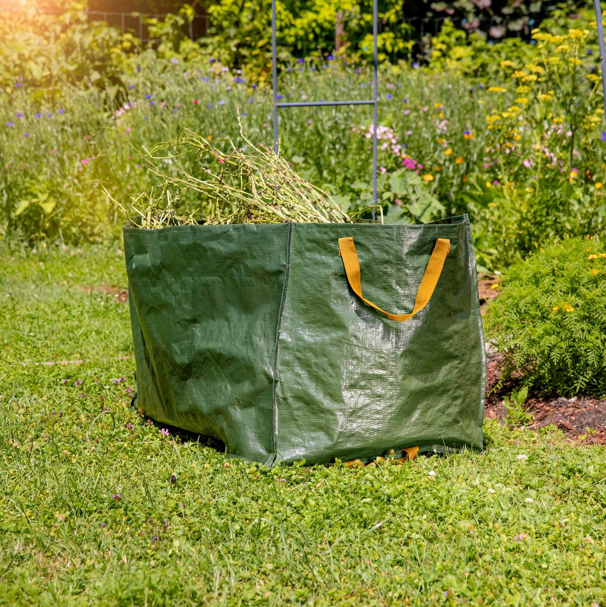Gartenabfallsack 400 L Faltbar Kunststoff 75x75x70 cm Grün - Grün, Basics (400l)