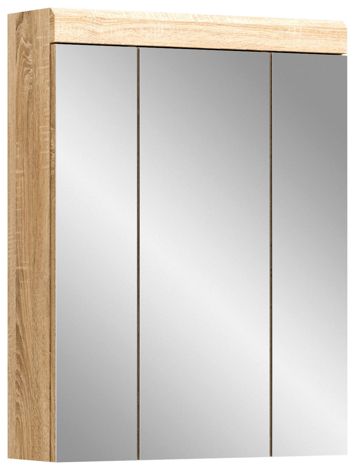 Spiegelschrank Lambada Sonoma Eiche B: 60 Cm - Eichefarben, MODERN, Glas/Holzwerkstoff (60/79/18cm) - MID.YOU