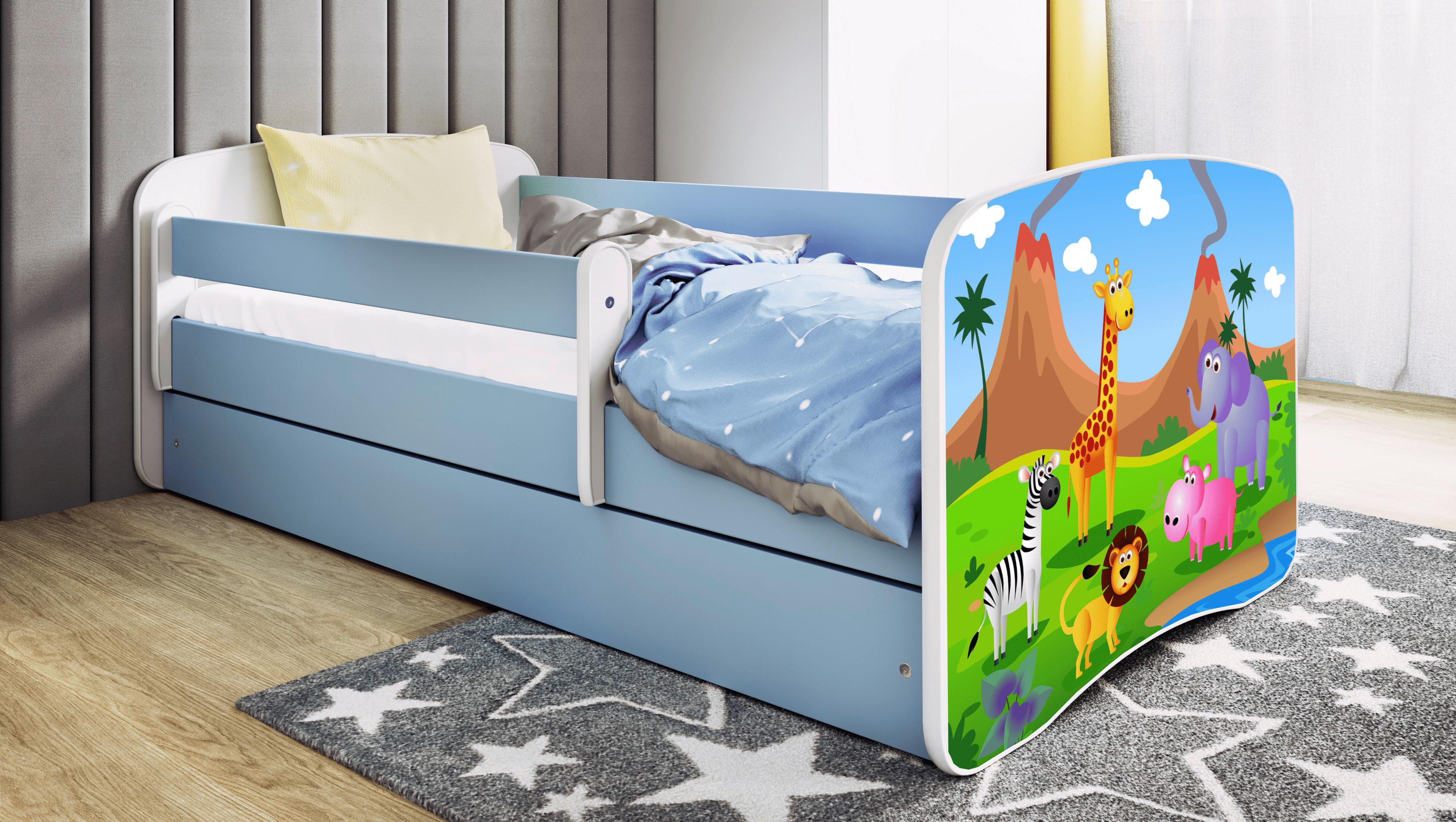 Kinder-/Juniorbett Babydreams inkl. Matratze 80x160 - Blau/Birkefarben, MODERN, Holz/Holzwerkstoff (80/160cm) - MID.YOU