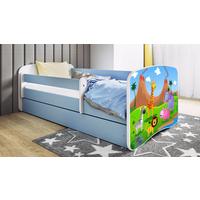 Kinder-/Juniorbett Babydreams inkl. Matratze 80x160 - Blau/Birkefarben, MODERN, Holz/Holzwerkstoff (80/160cm) - MID.YOU