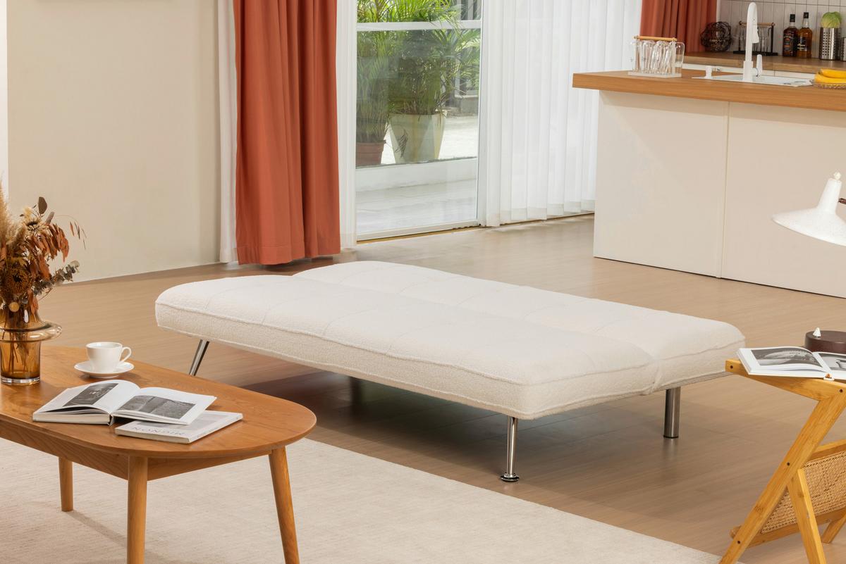 Kanapéágy Billund - fehér, Basics, textil/fa (179/75/90cm) - Livetastic