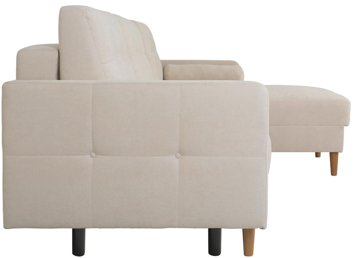 Ecksofa Noret, Weiß S: 223x157 Cm - Buchefarben/Weiß, Design, Textil (223/157cm) - MID.YOU