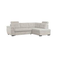 Ecksofa mit Schlaffunktion Falco new Beige 251x183 cm - Beige/Schwarz, KONVENTIONELL, Textil (251/183cm) - Ondega
