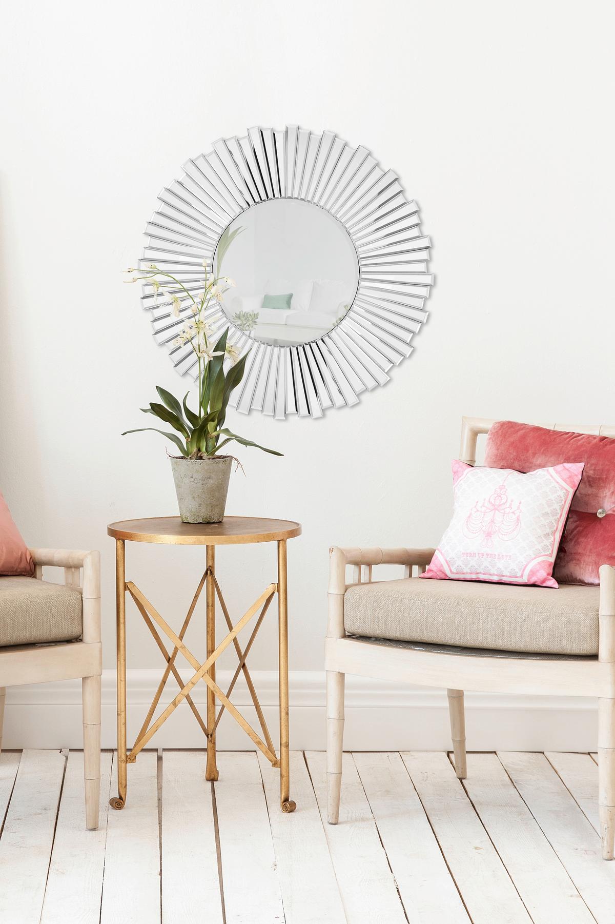 Wandspiegel Amor 1110 Silber - Silberfarben, Basics, Glas/Metall (80/80/1,6cm) - Kayoom