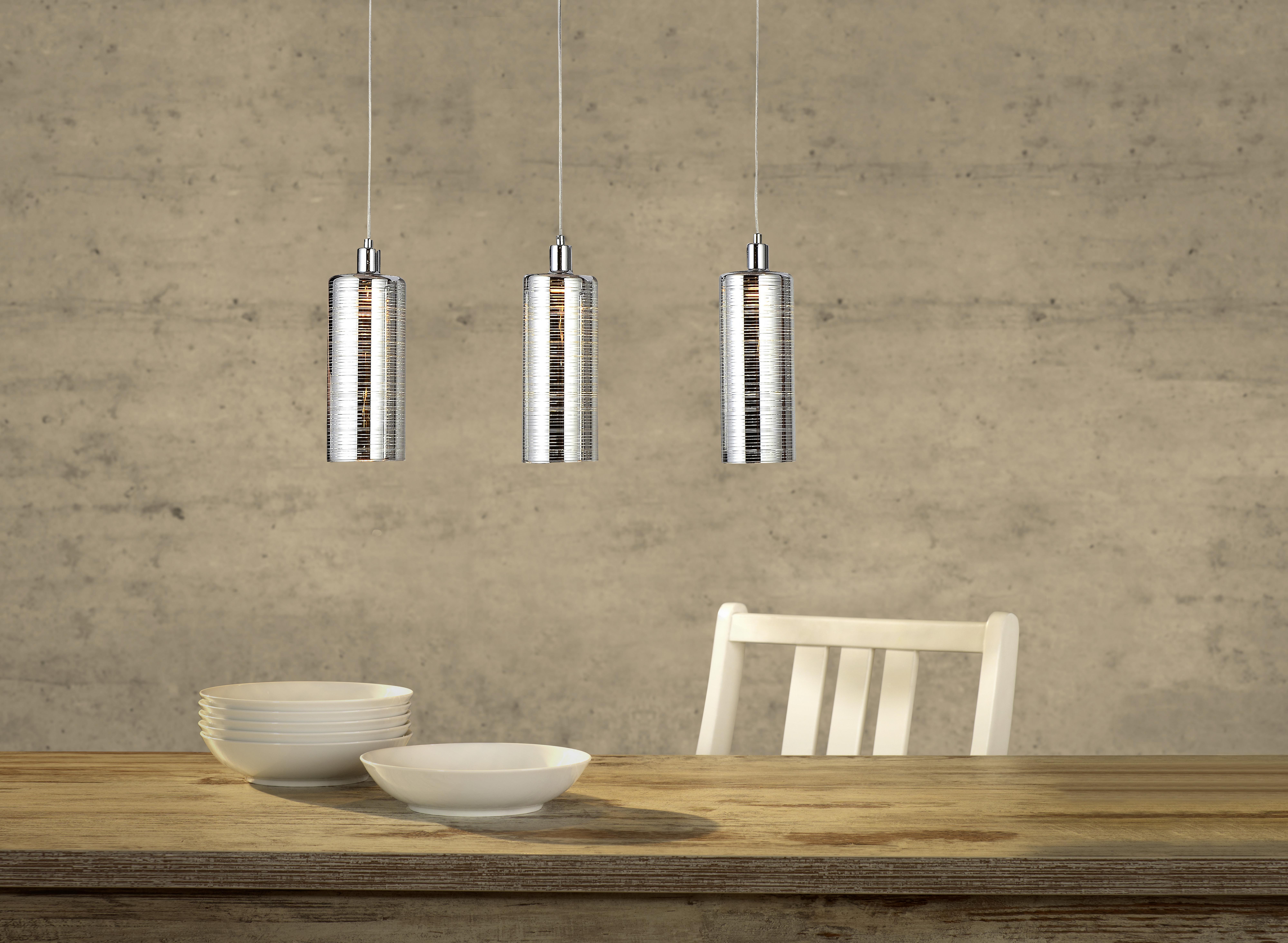 Függőlámpa Darcy - krómszínű, Romantik / Landhaus, Üveg/fém (64,5/120cm) - James Wood