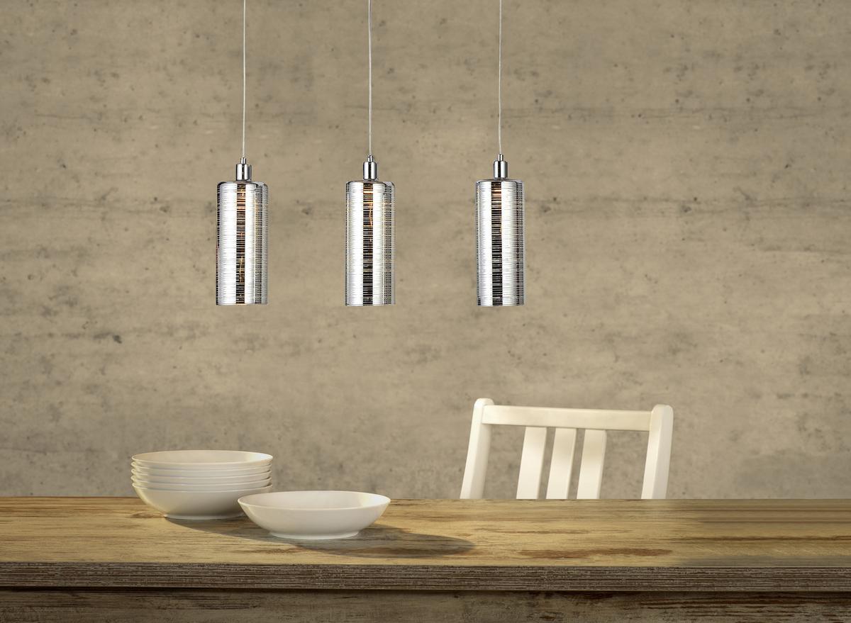 Függőlámpa Darcy - krómszínű, Romantik / Landhaus, Üveg/fém (64,5/120cm) - James Wood