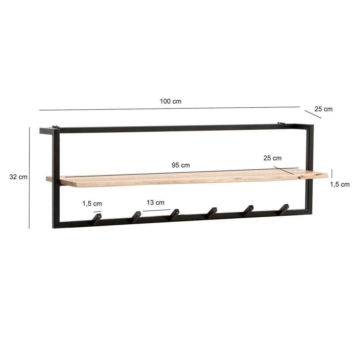 GARDEROBE Akaziefarben B: 100cm - Akaziefarben, Design, Holz (100/32/25cm) - Livetastic