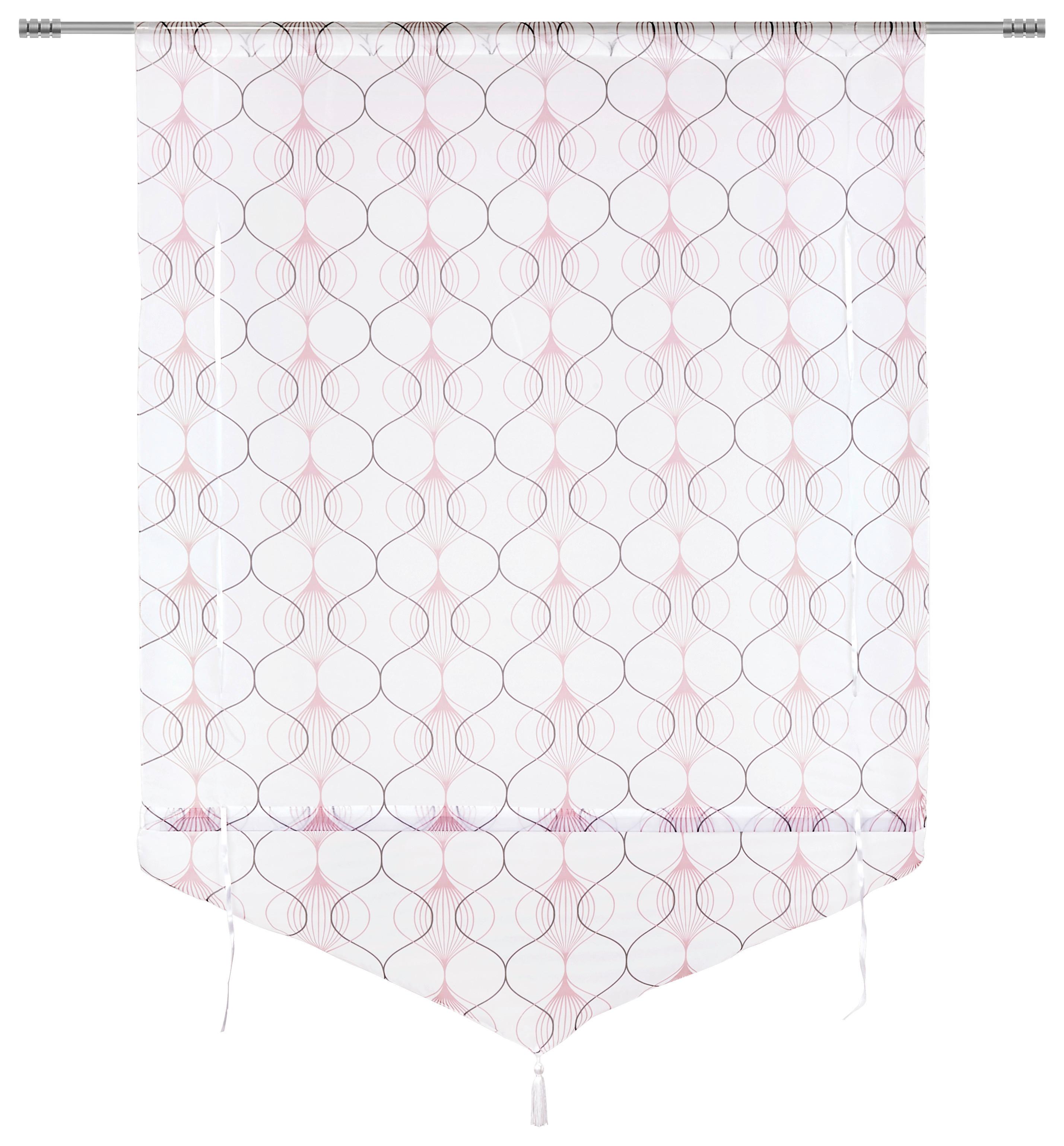 Raffrollo Nele Halbtransparent 60x140 cm Schnurzug - Taupe/Altrosa, MODERN, Textil (60/140cm) - Luca Bessoni