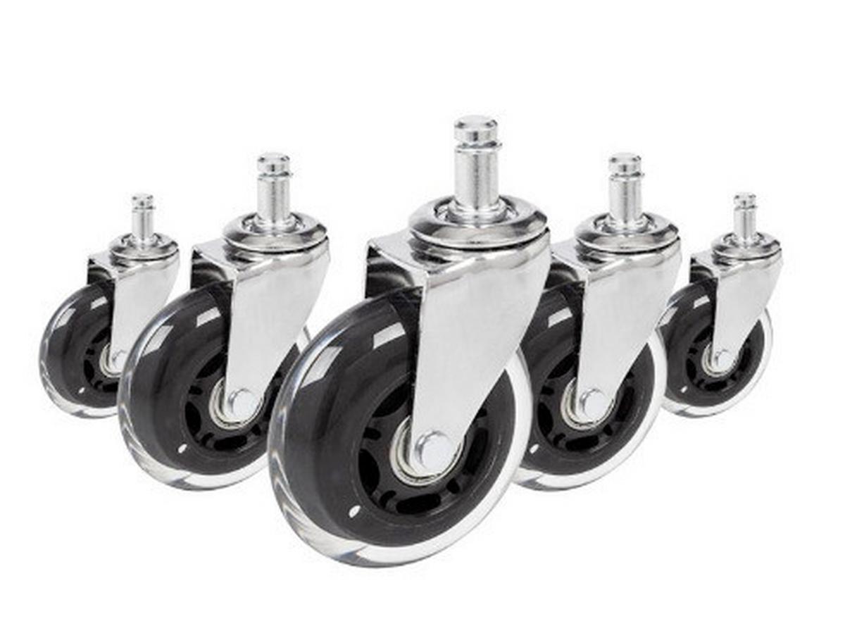 Drehstuhlrolle Rolo Skate - Transparent/Silberfarben, Basics, Kunststoff/Metall (3,6/9,2/7,6cm) - MID.YOU