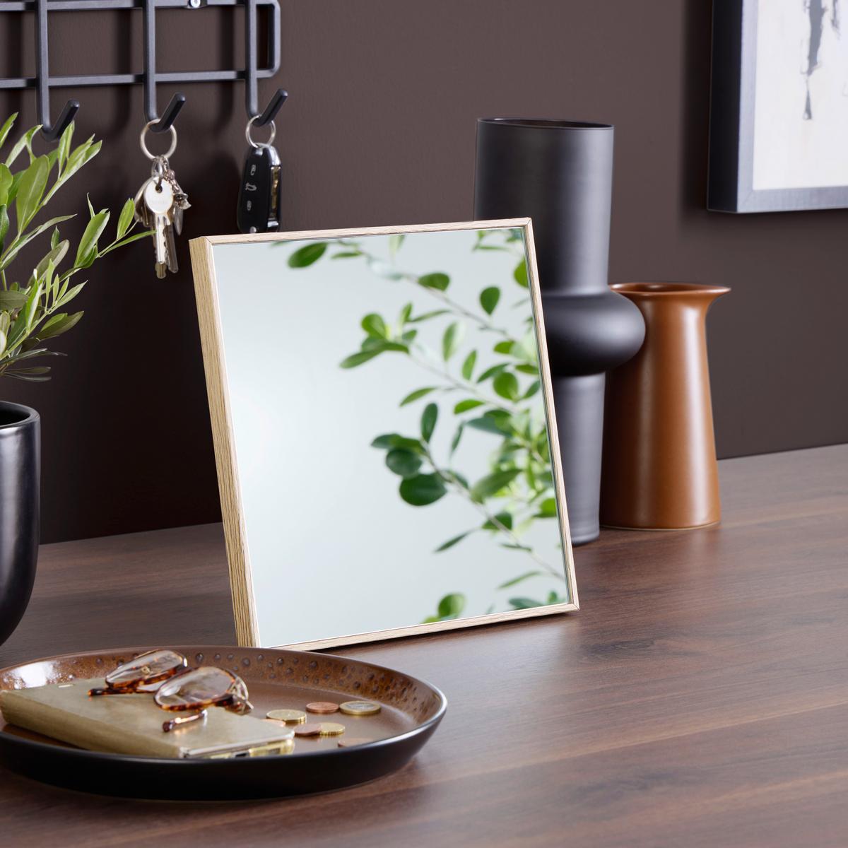 Spiegel Cora Eichefarben B: 26cm - Eichefarben, MODERN, Glas/Holzwerkstoff (26/26cm)