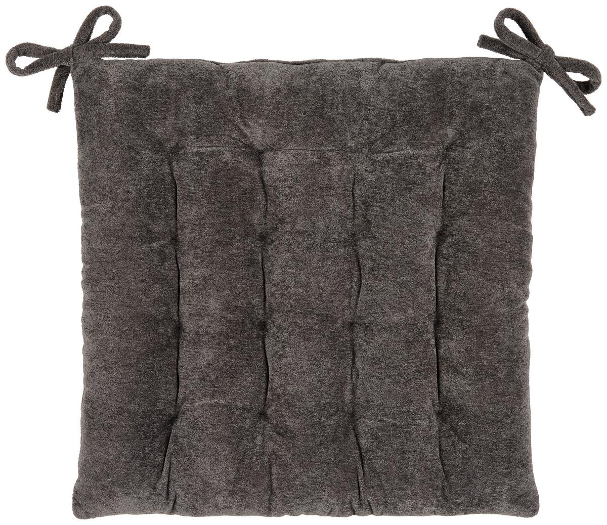 Ülőpárna Anika Kb. 40/40cm - antracit, Romantik / Landhaus, textil (40/40/4cm) - James Wood