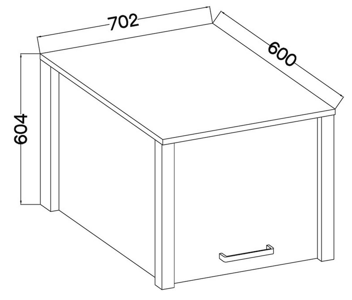 Nastavec na skříň SAN - bílá/barvy stříbra, Moderní, kov/kompozitní dřevo (70/60,5/60cm) - Mömax