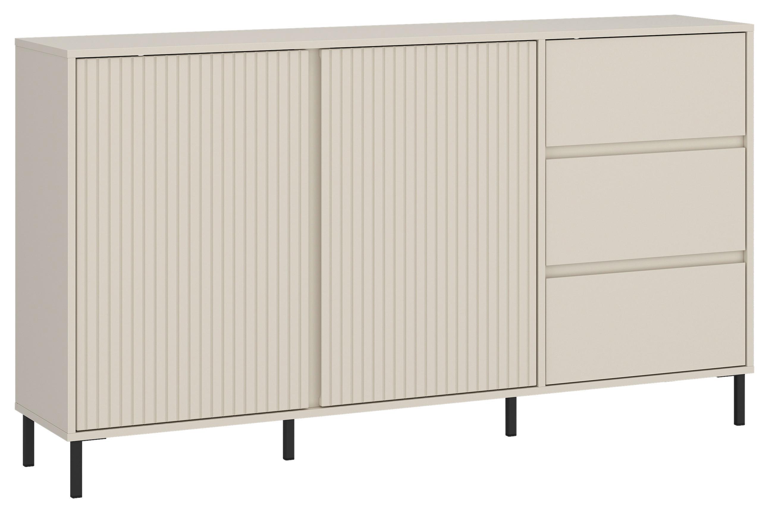 Kommode Avenale Kaschmir B: 157,8 Cm - Kaschmir/Schwarz, Trend, Holzwerkstoff (157,8/91,6/40cm)