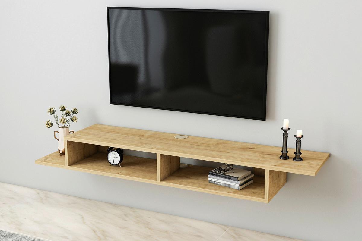 Wandboard Artemis TV-Wandregal - Eichefarben, Design, Holzwerkstoff (149/16,4/29,6cm) - Livetastic