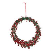 Umělý věnec P: 25 cm - zelená/červená, Basics, plast (25cm) - Mömax