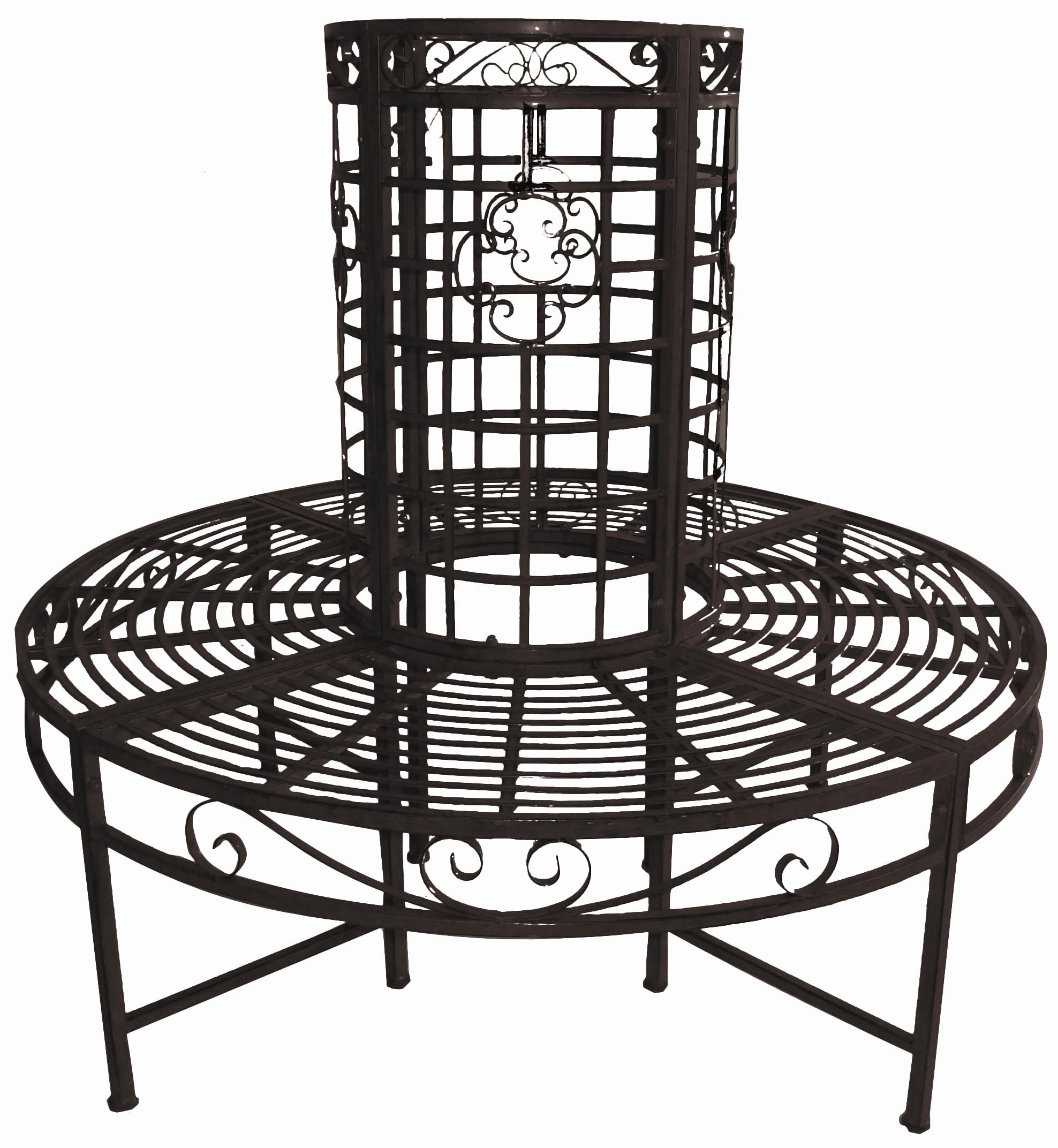 Baumbank Larissa - Schwarz, Basics, Metall (121/112/121cm) - Gardenson