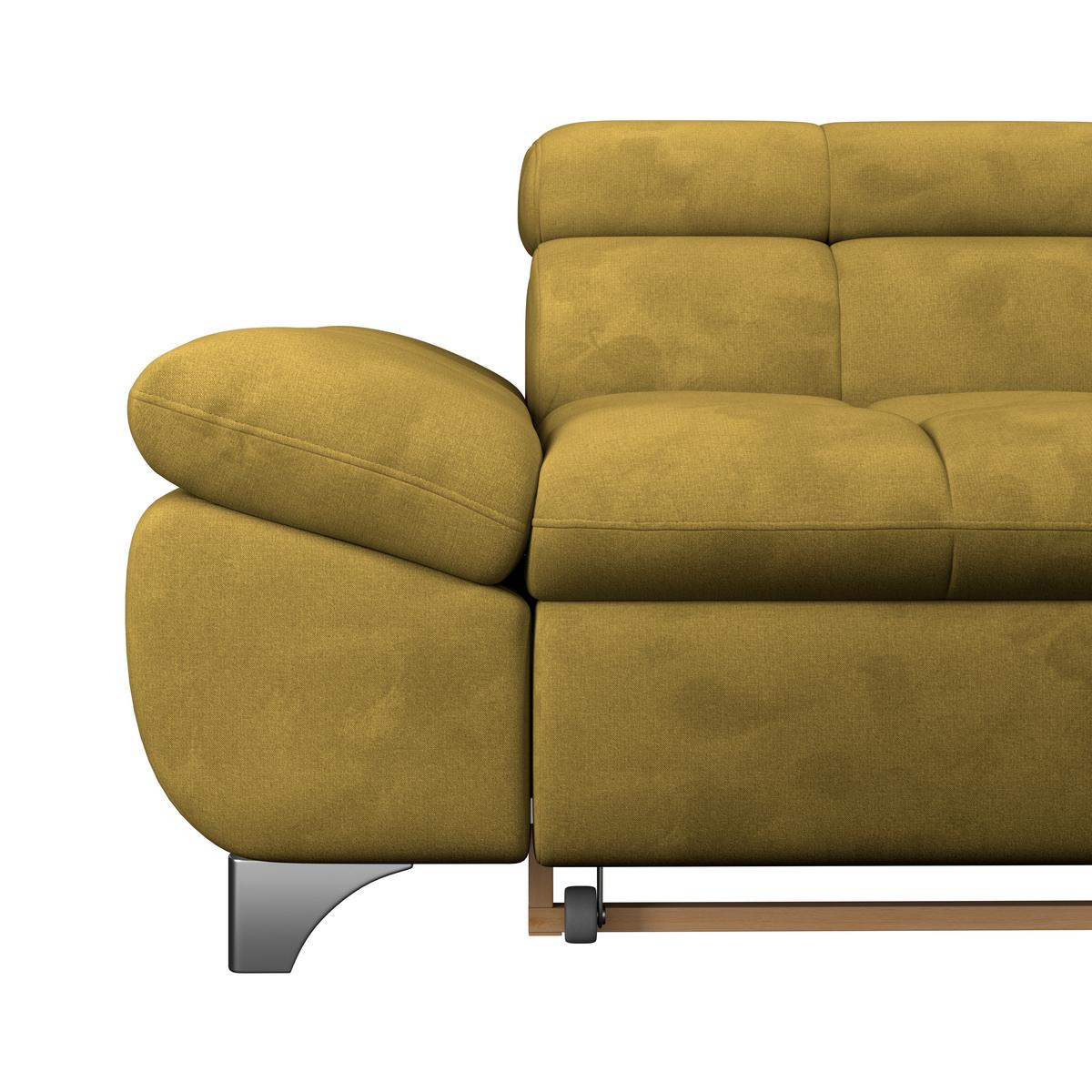 Ecksofa Gemini Senfgelb, B: 312cm - Chromfarben/Senfgelb, KONVENTIONELL, Textil (312/234cm)