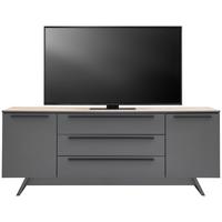 TV-Element Atlanta B: 200,1 cm Grau/Eiche Dekor - Eichefarben/Grau, MODERN, Holzwerkstoff (200,1/80,2/46,2cm)