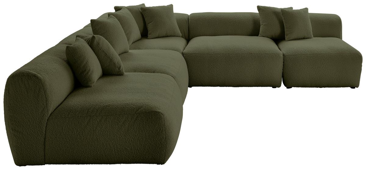 Ecksofa Bloom Olivgrün - Olivgrün, Trend, Textil (315/300cm) - Livetastic