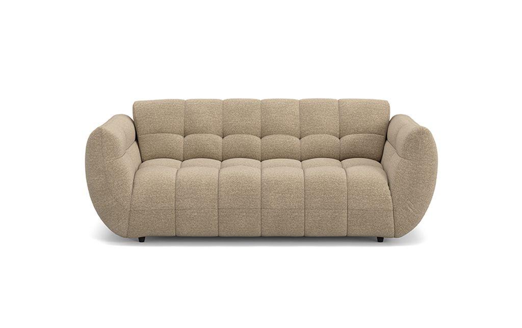 Velká pohovka PANDA, písková žinylka DUNE - černá/pískové barvy, Trend, textil/plast (218/81/104cm)